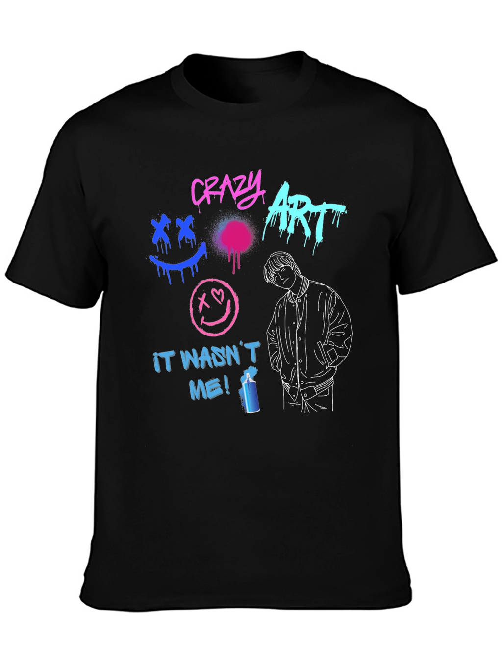Crazy Art Graphic Tee - Street Style