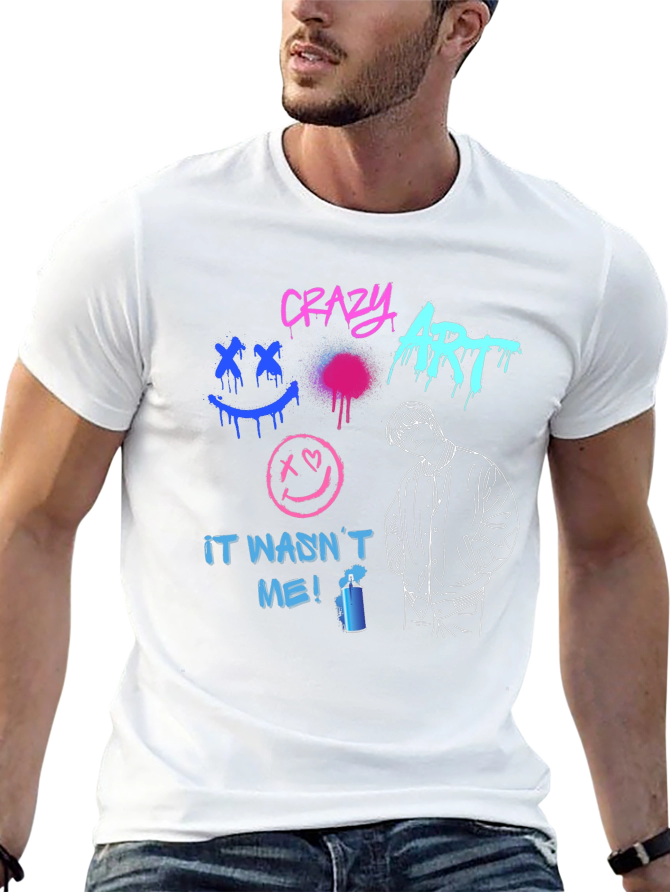 Crazy Art Graphic Tee - Street Style