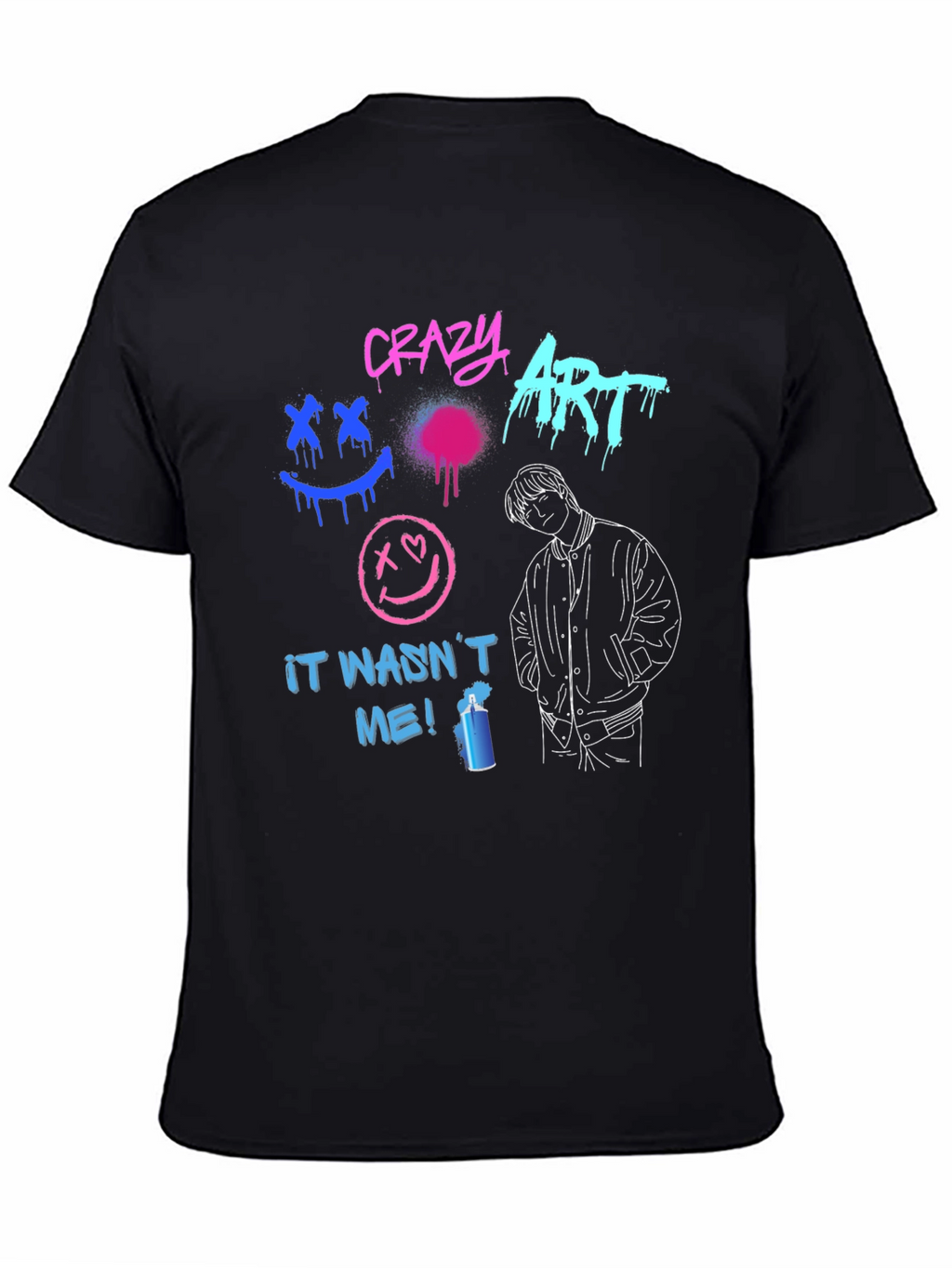 Crazy Art Graphic Tee - Street Style