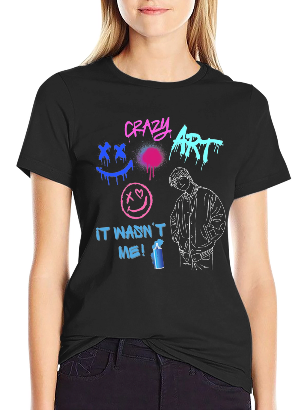 Crazy Art Graphic Tee - Street Style