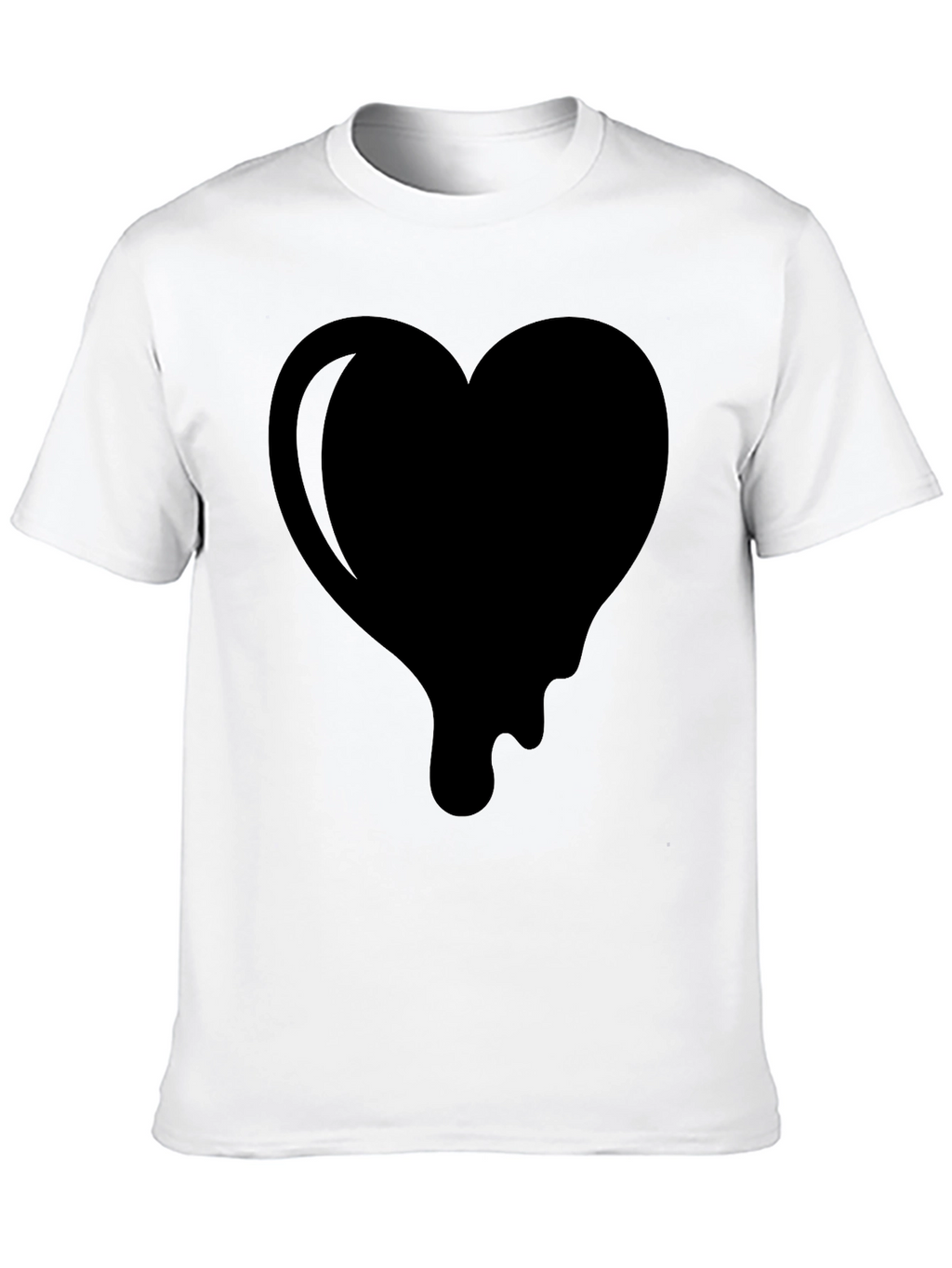 Dripping Heart Graphic Tee - Modern Black Shirt