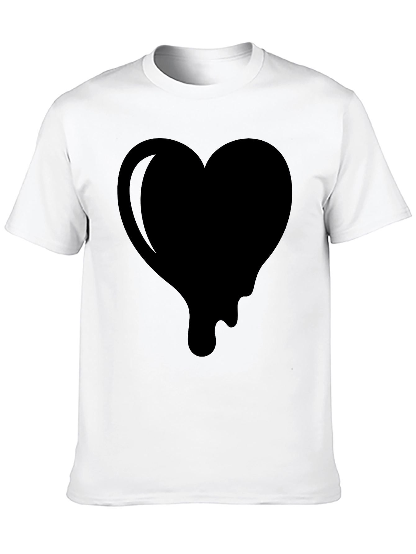 Dripping Heart Graphic Tee - Modern Black Shirt