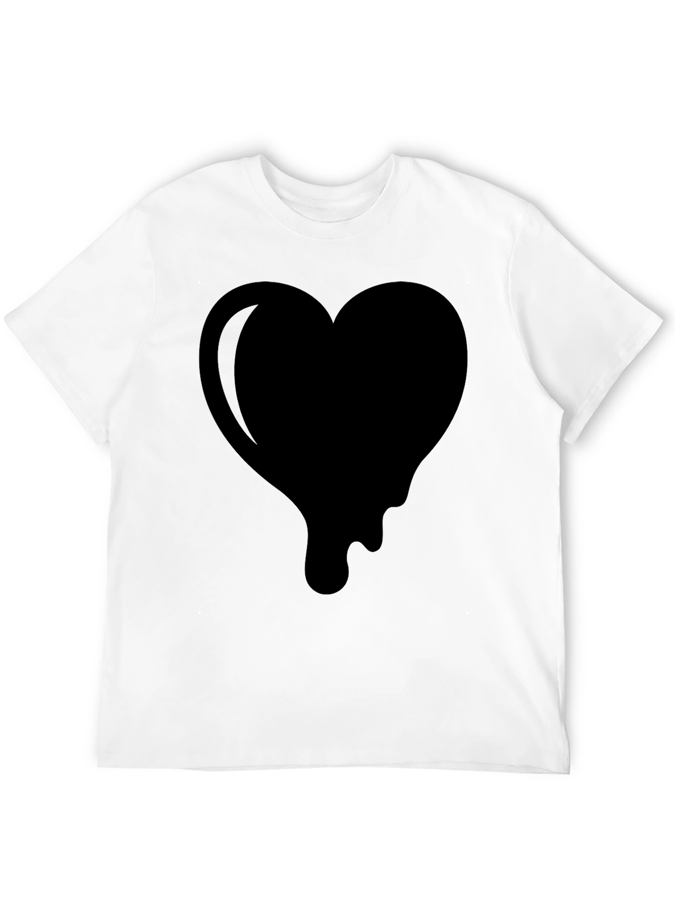 Dripping Heart Graphic Tee - Modern Black Shirt