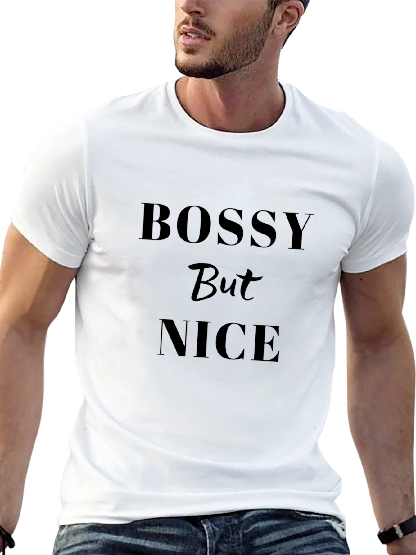 Bossy But Nice Black Graphic Tee