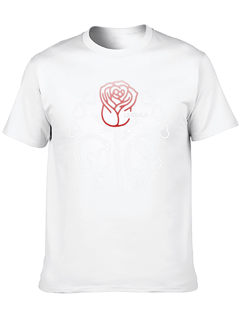 Romantic Rose Couple Graphic Black Tee