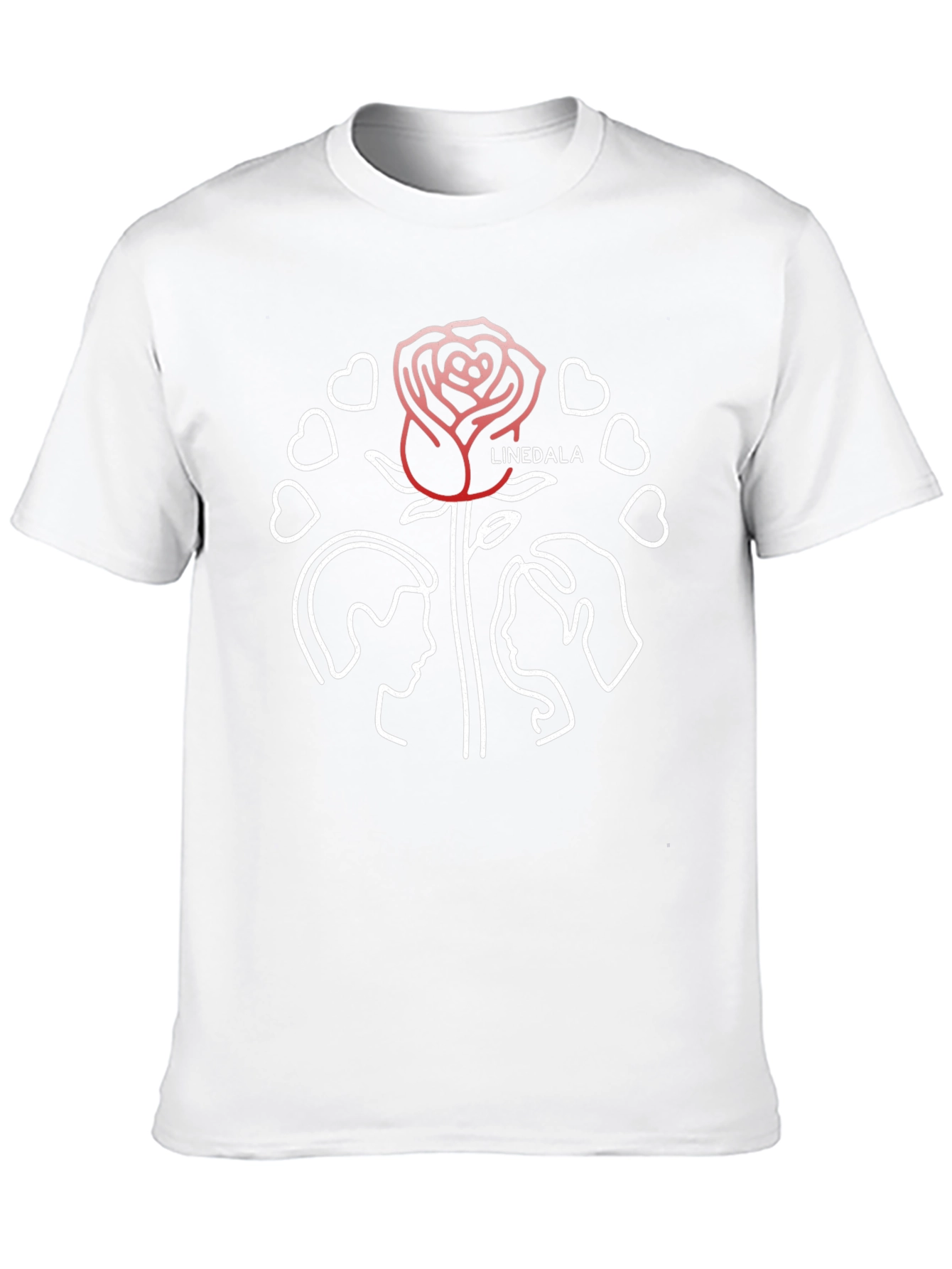 Romantic Rose Couple Graphic Black Tee