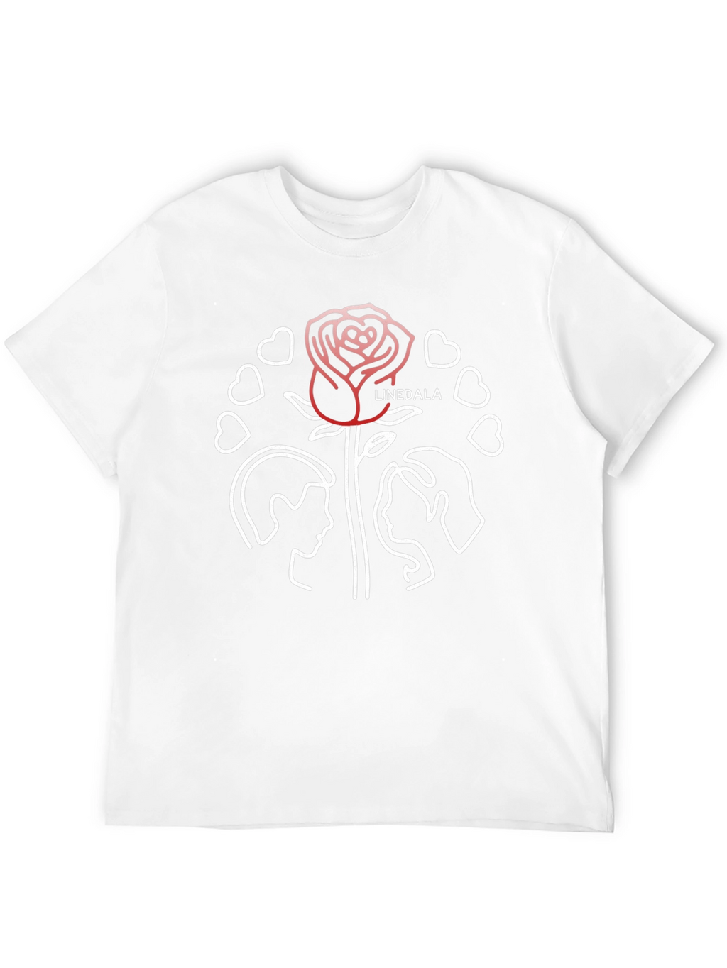 Romantic Rose Couple Graphic Black Tee