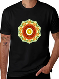 Mens Black Tee with Mandala Design