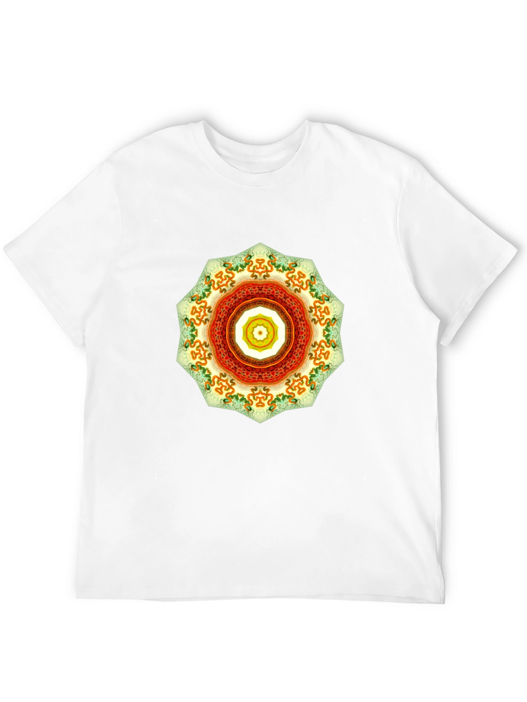 Mens Black Tee with Mandala Design