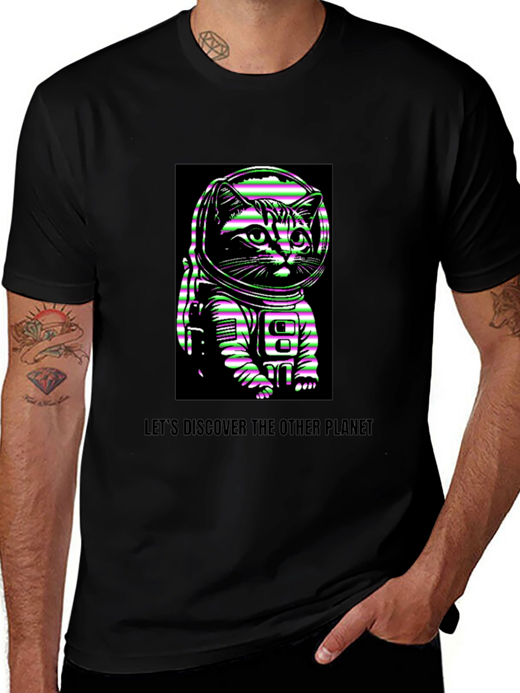 Astronaut Cat Graphic T-Shirt