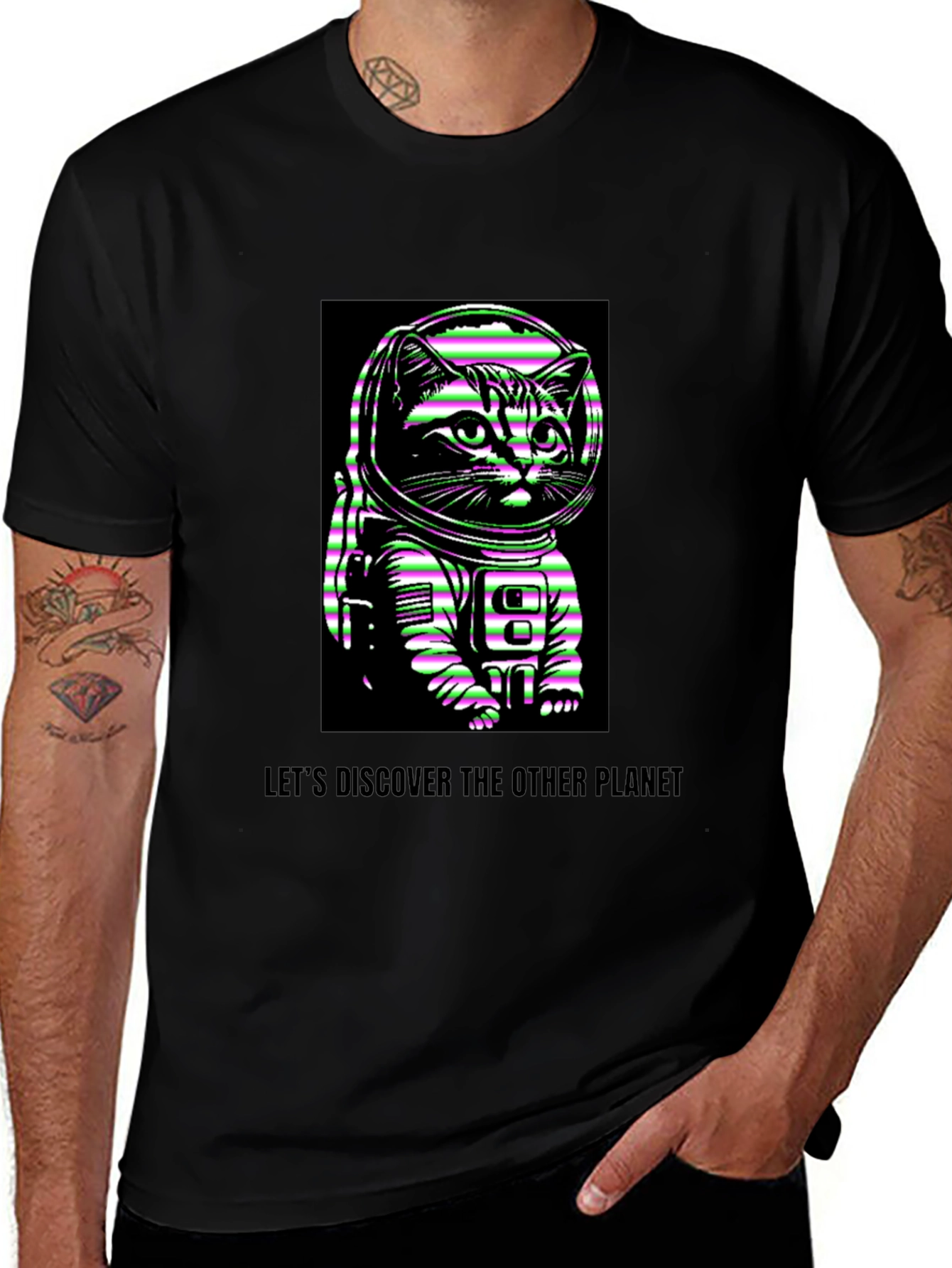 Astronaut Cat Graphic T-Shirt