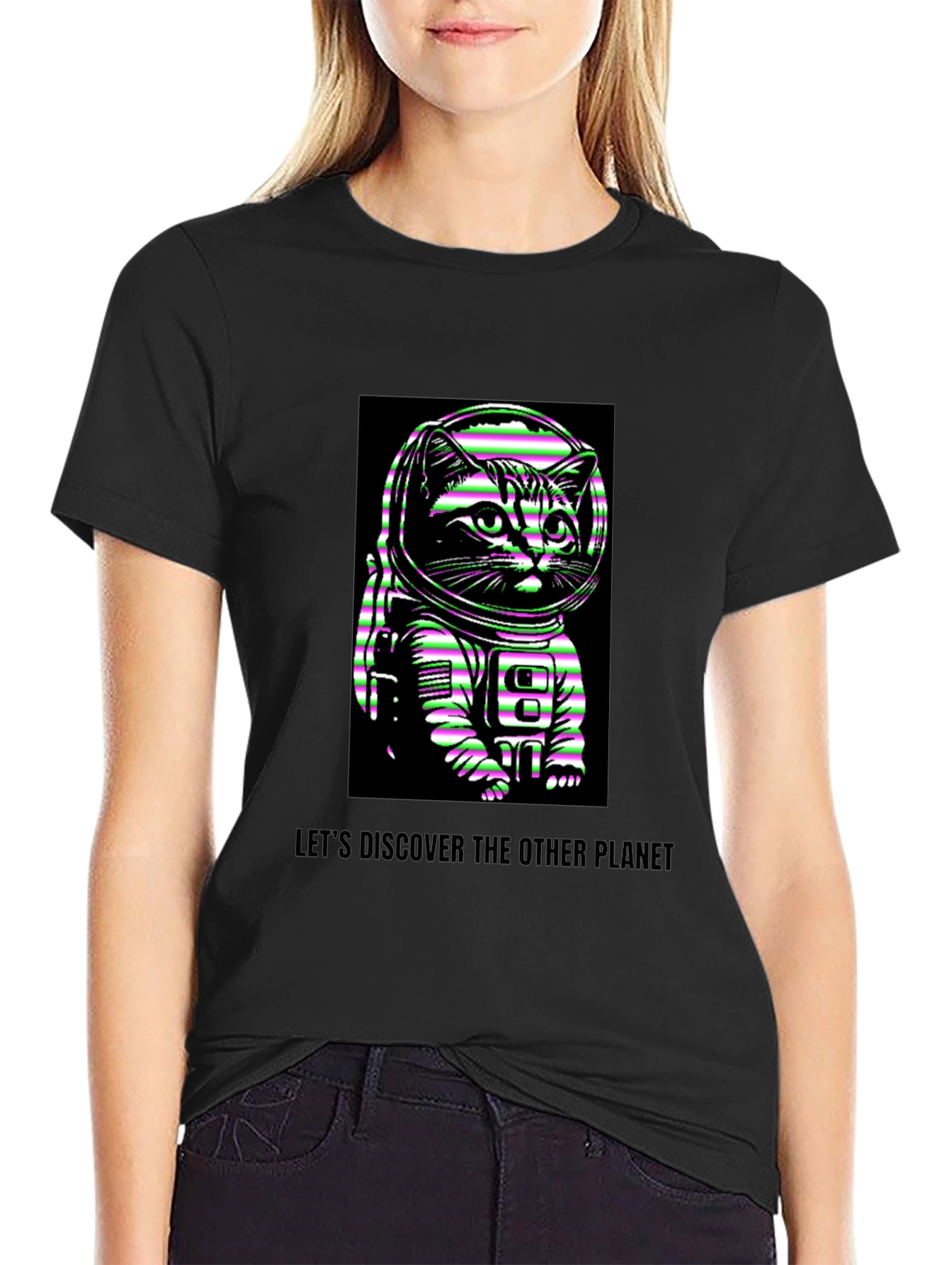 Astronaut Cat Graphic T-Shirt