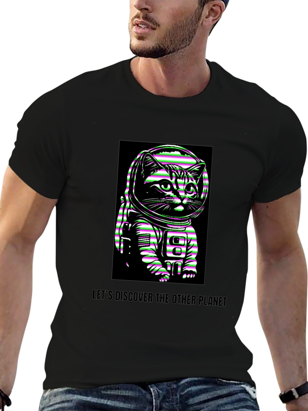 Astronaut Cat Graphic T-Shirt