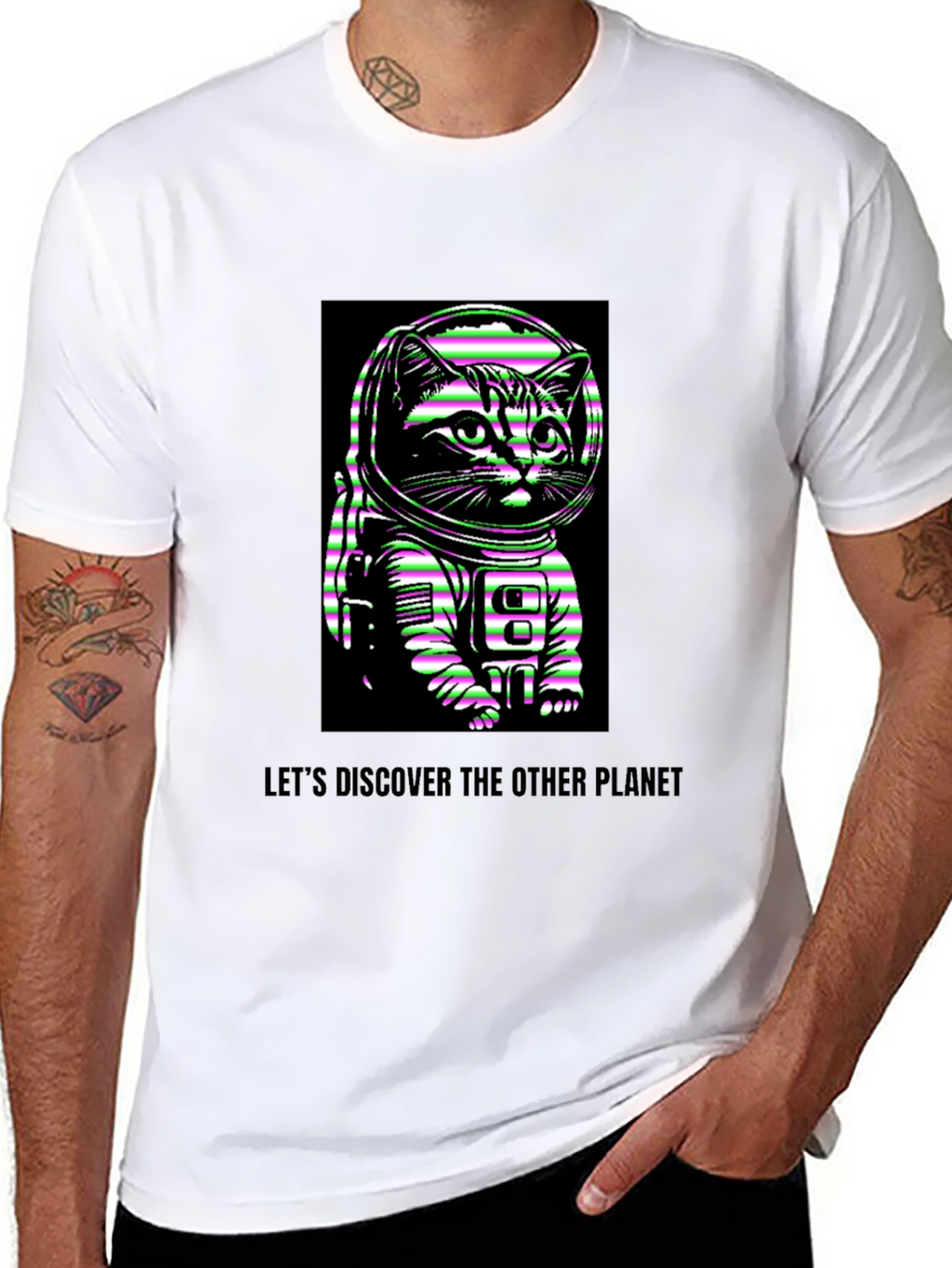Astronaut Cat Graphic T-Shirt