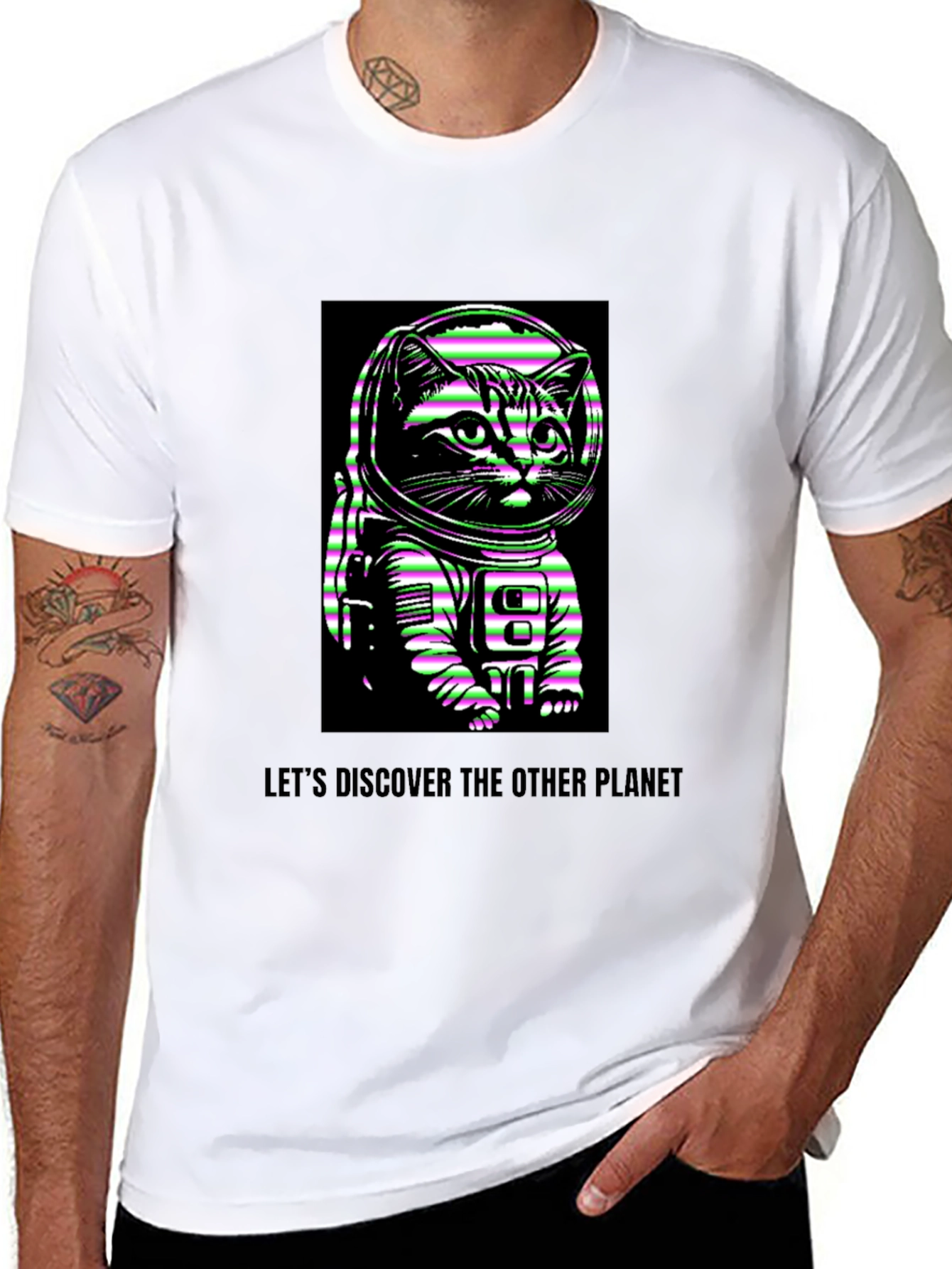 Astronaut Cat Graphic T-Shirt