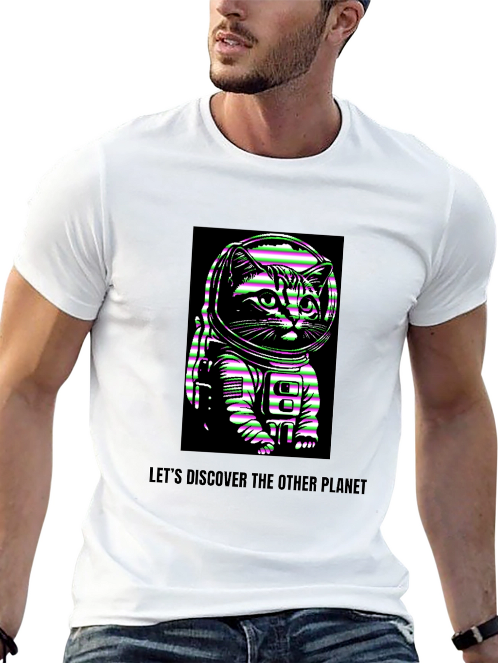 Astronaut Cat Graphic T-Shirt