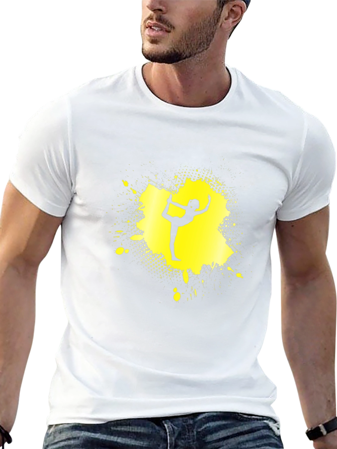 Yoga Silhouette T-Shirt - Black Cotton Graphic Tee