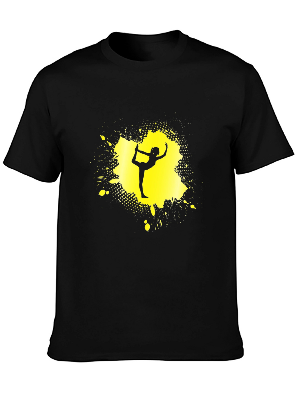 Yoga Silhouette T-Shirt - Black Cotton Graphic Tee
