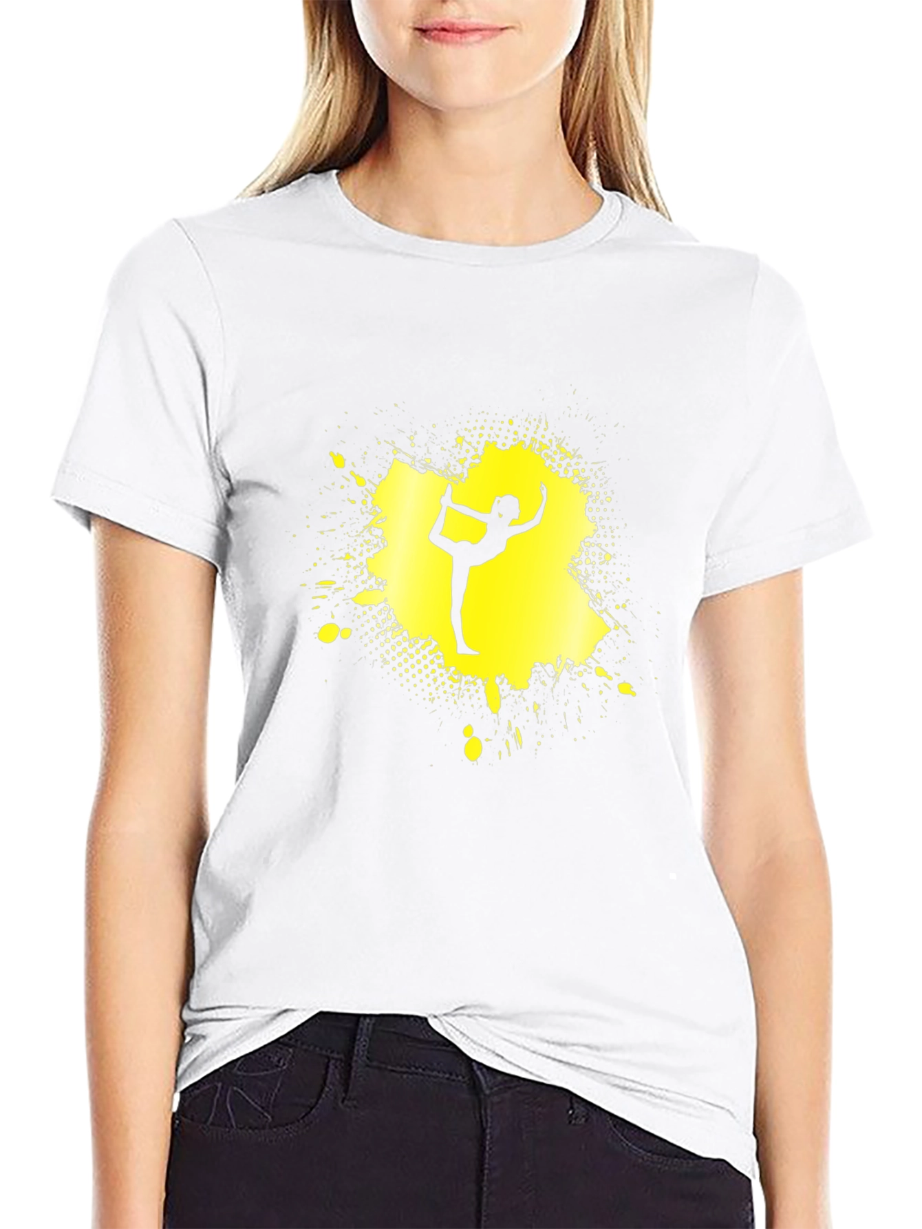 Yoga Silhouette T-Shirt - Black Cotton Graphic Tee