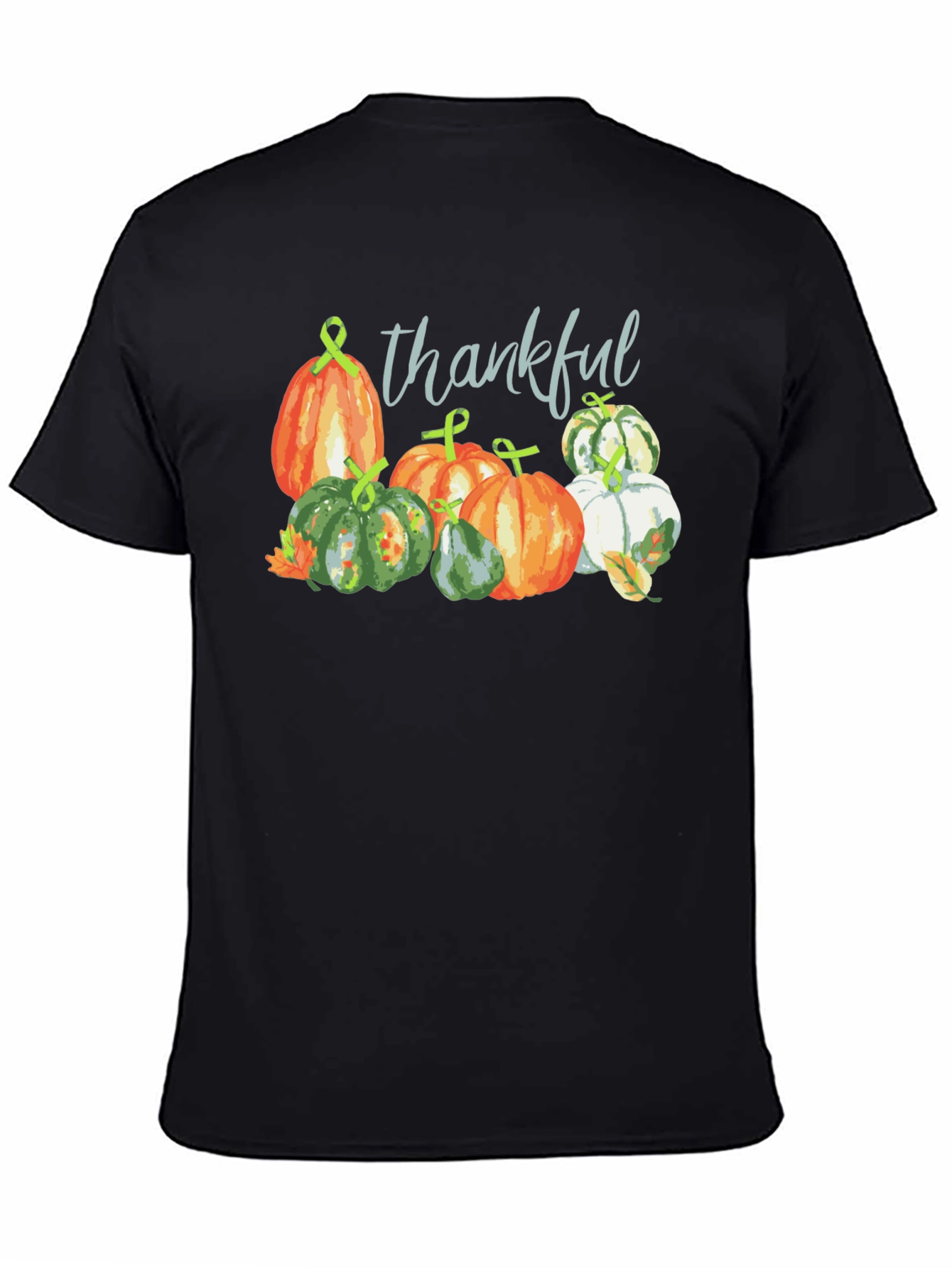 Thankful Pumpkin Patch Black T-Shirt Fall Season Tee