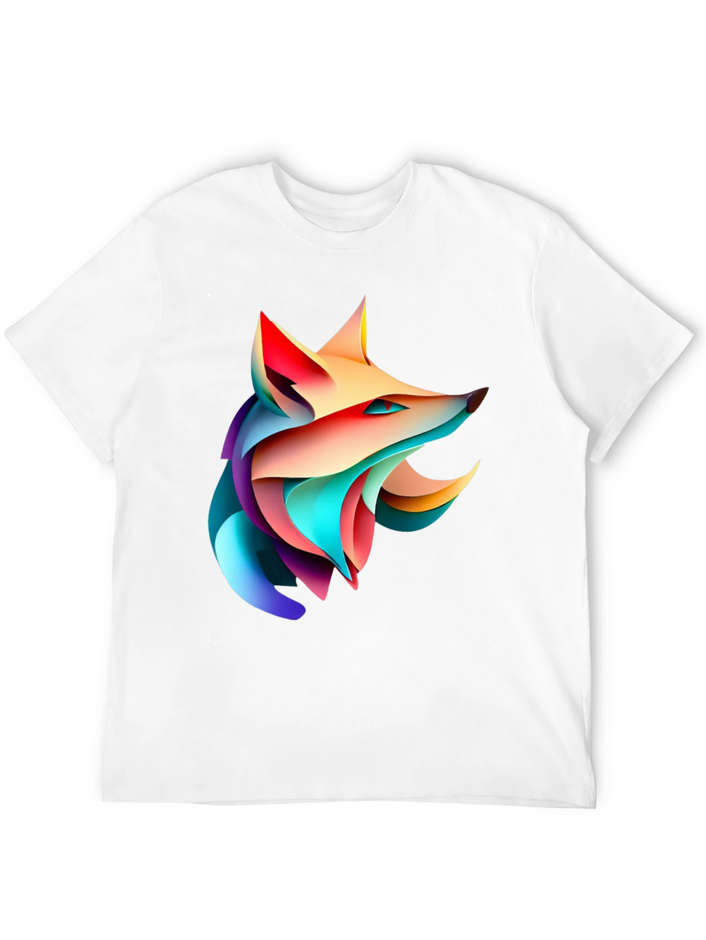 Abstract Fox Graphic T-Shirt - Modern Artistic Design