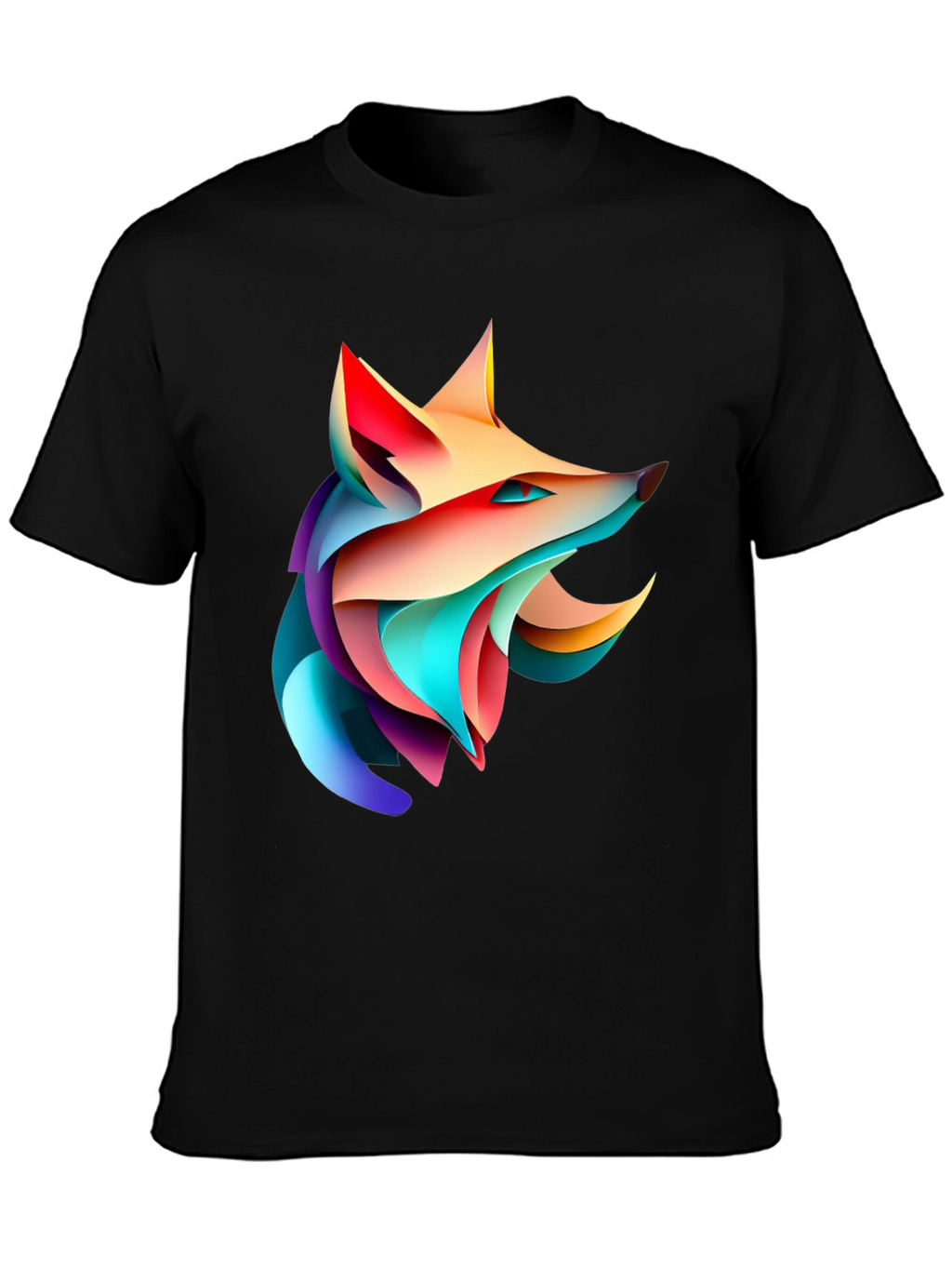 Abstract Fox Graphic T-Shirt - Modern Artistic Design