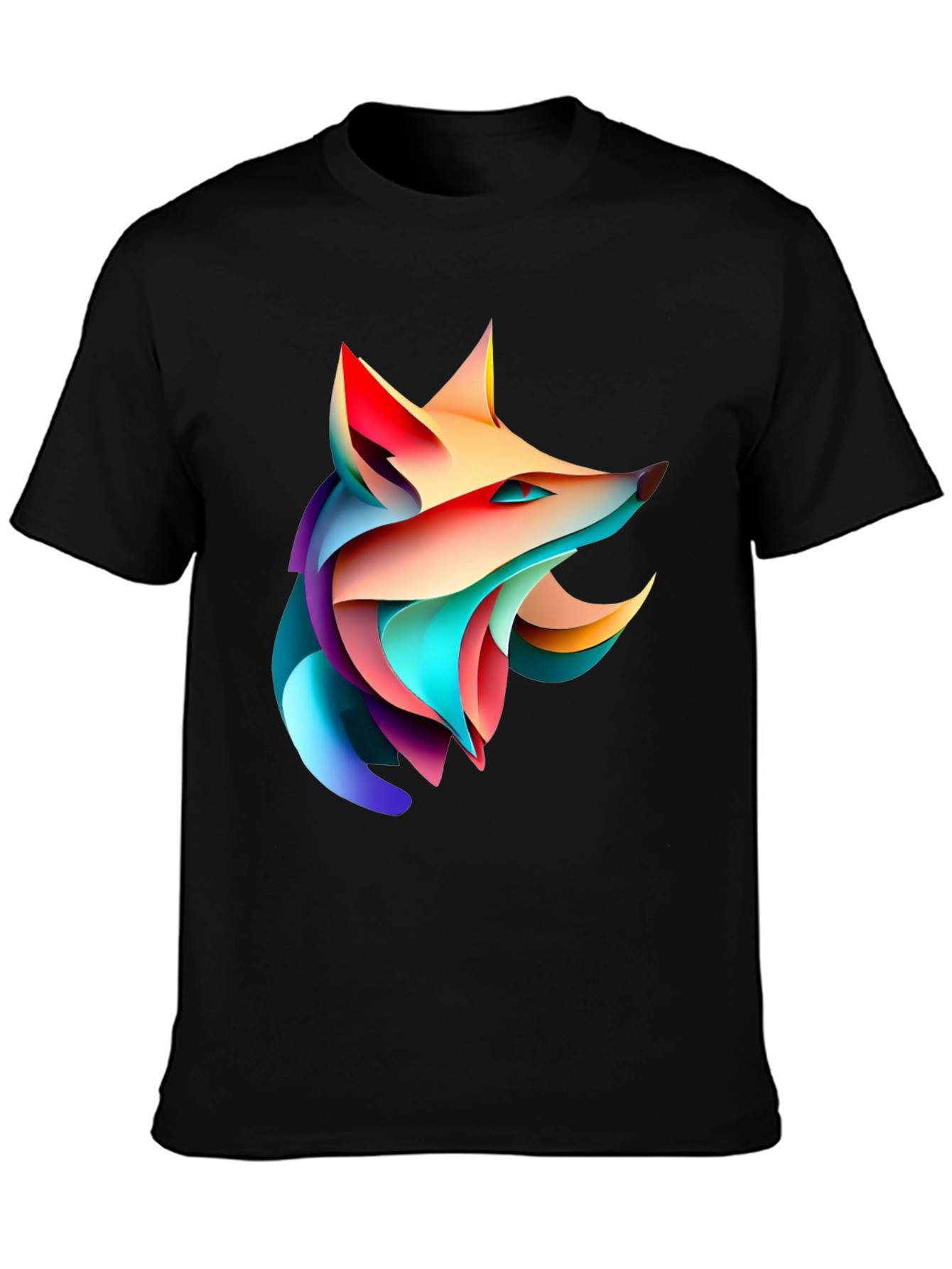 Abstract Fox Graphic T-Shirt - Modern Artistic Design
