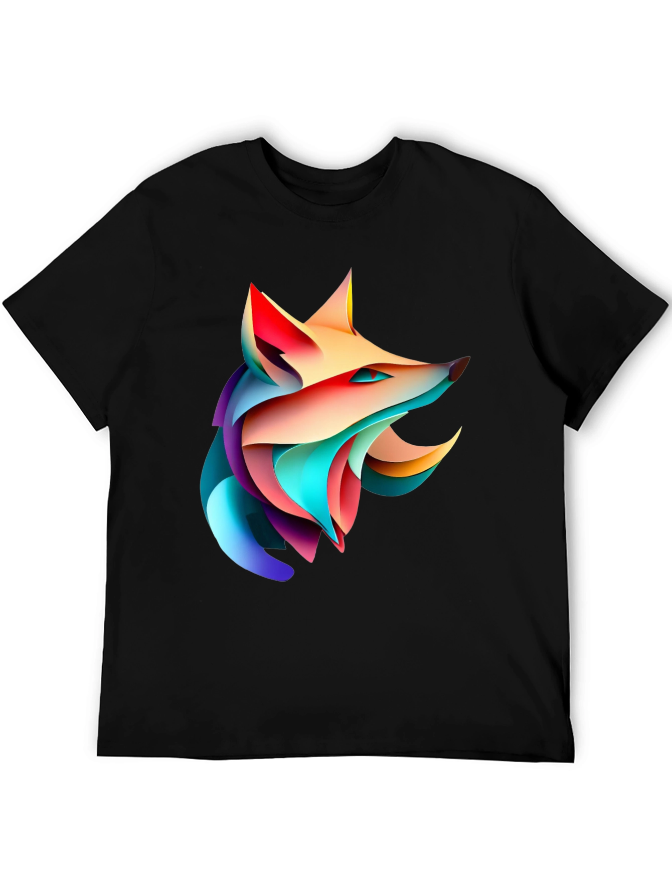 Abstract Fox Graphic T-Shirt - Modern Artistic Design