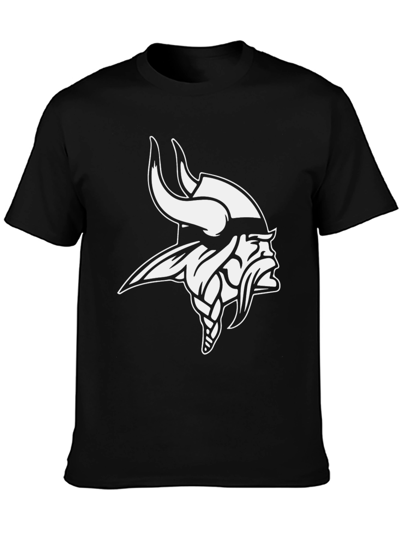 Vikings Fan T-Shirt - Black Crew Neck