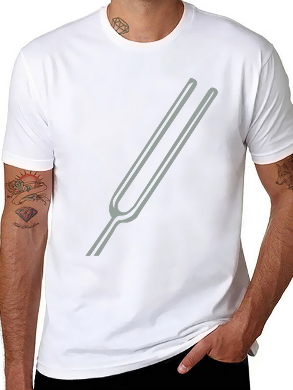 Tuning Fork Graphic Tee - Black Cotton Blend