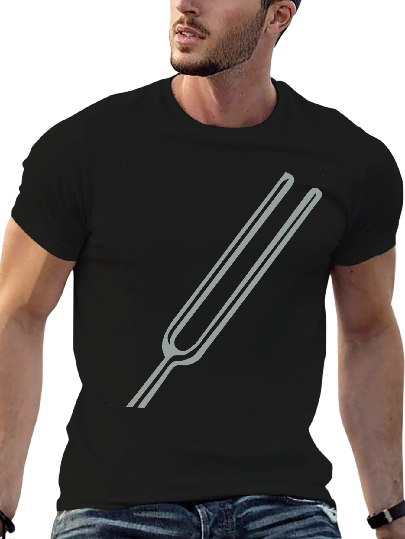 Tuning Fork Graphic Tee - Black Cotton Blend