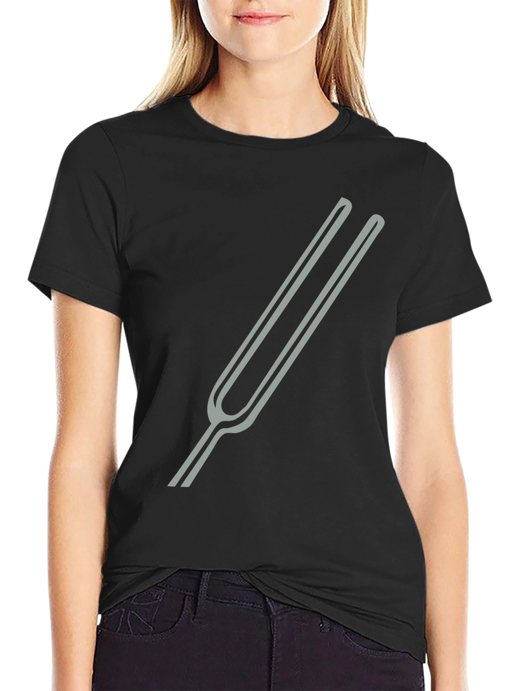 Tuning Fork Graphic Tee - Black Cotton Blend