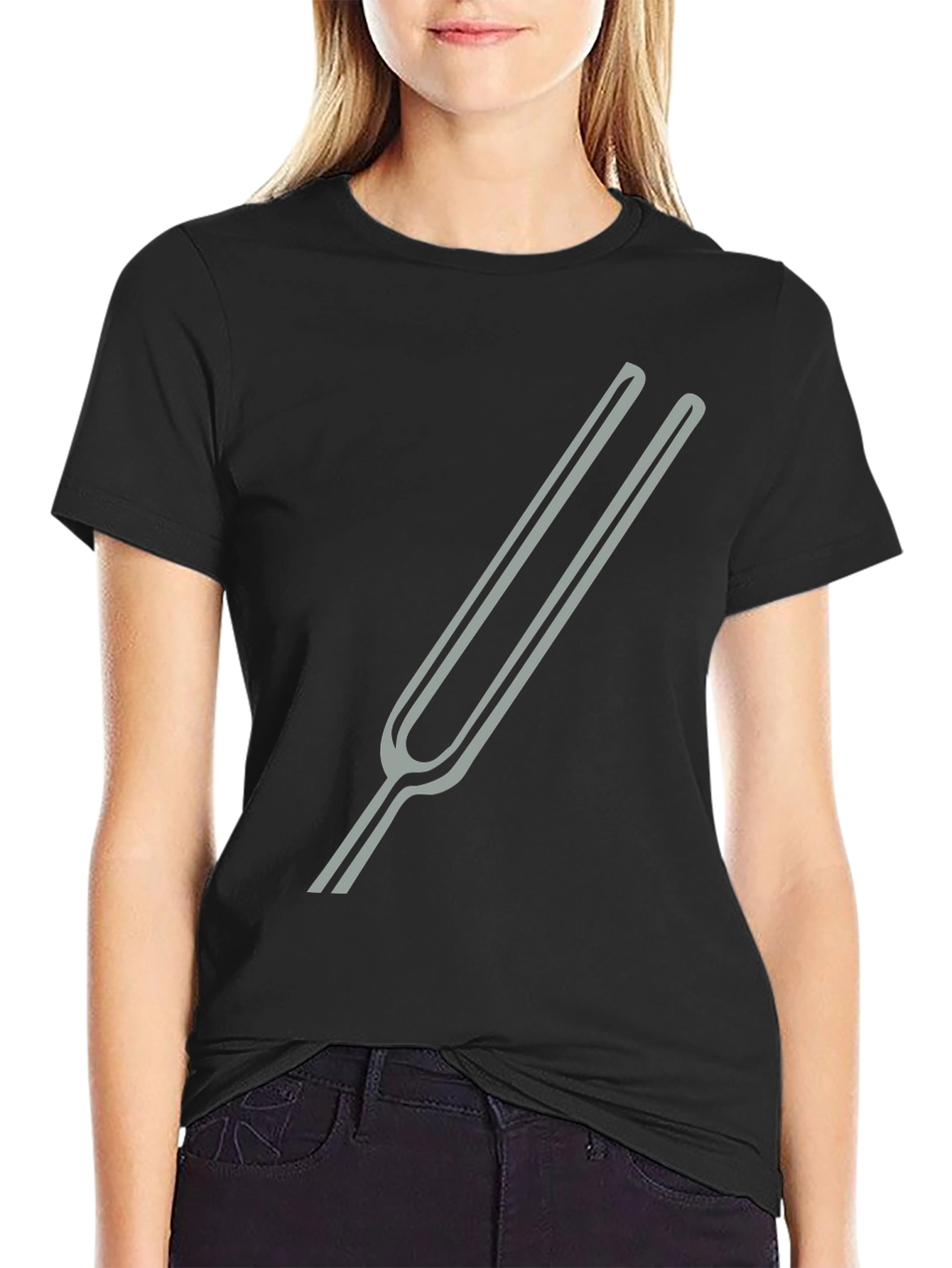 Tuning Fork Graphic Tee - Black Cotton Blend