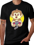 Gamer Monkey Black T-Shirt - Fun Graphic Tee