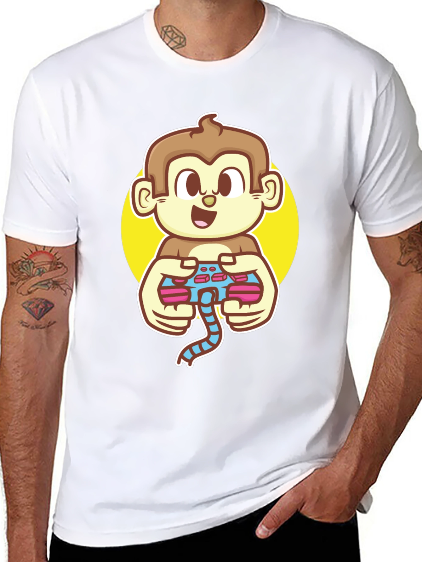 Gamer Monkey Black T-Shirt - Fun Graphic Tee