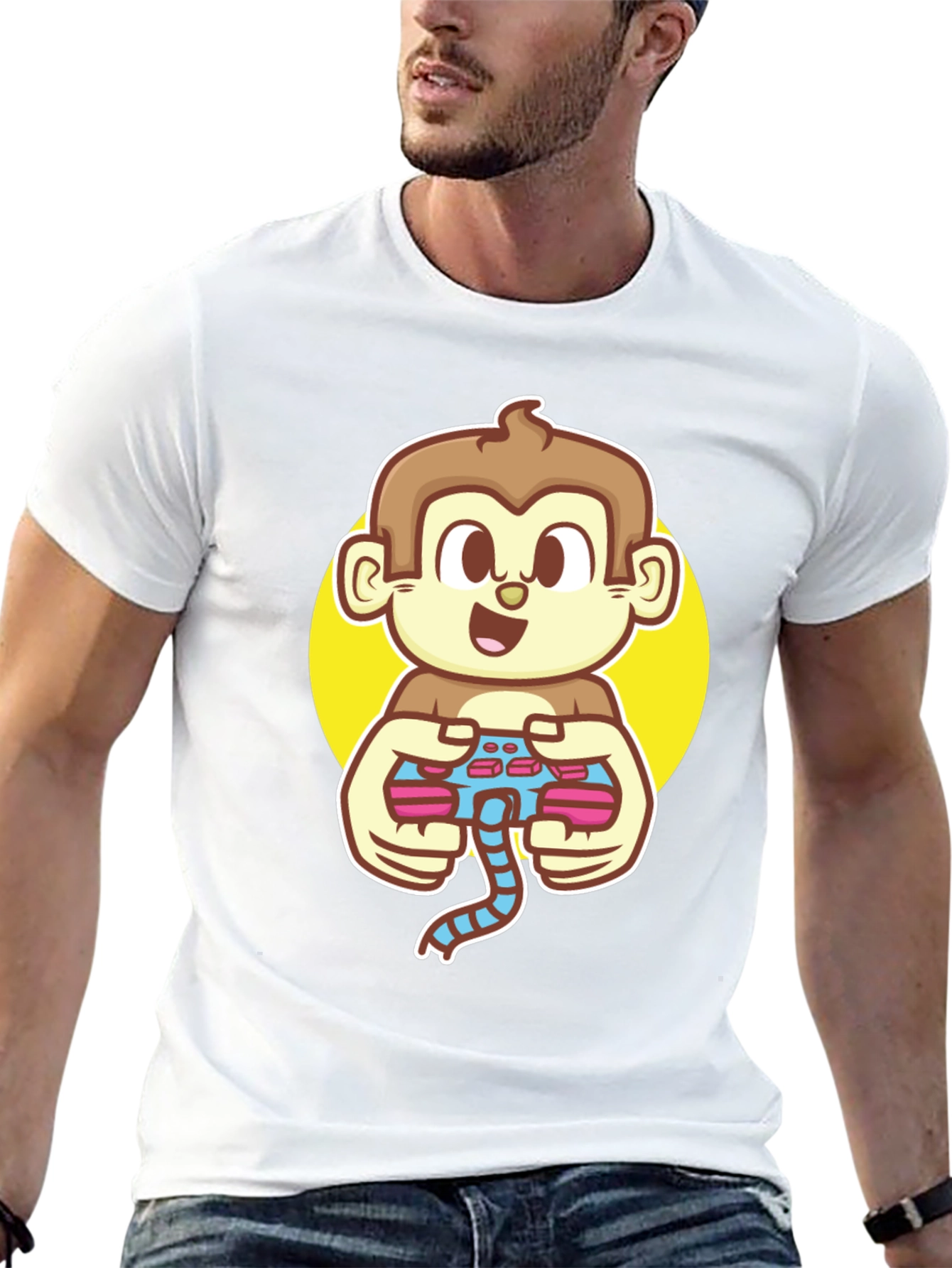 Gamer Monkey Black T-Shirt - Fun Graphic Tee