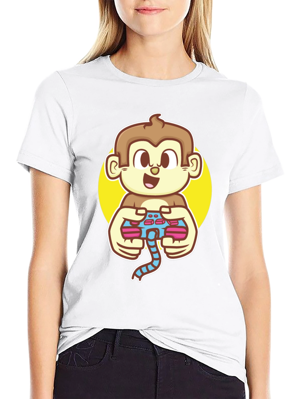 Gamer Monkey Black T-Shirt - Fun Graphic Tee