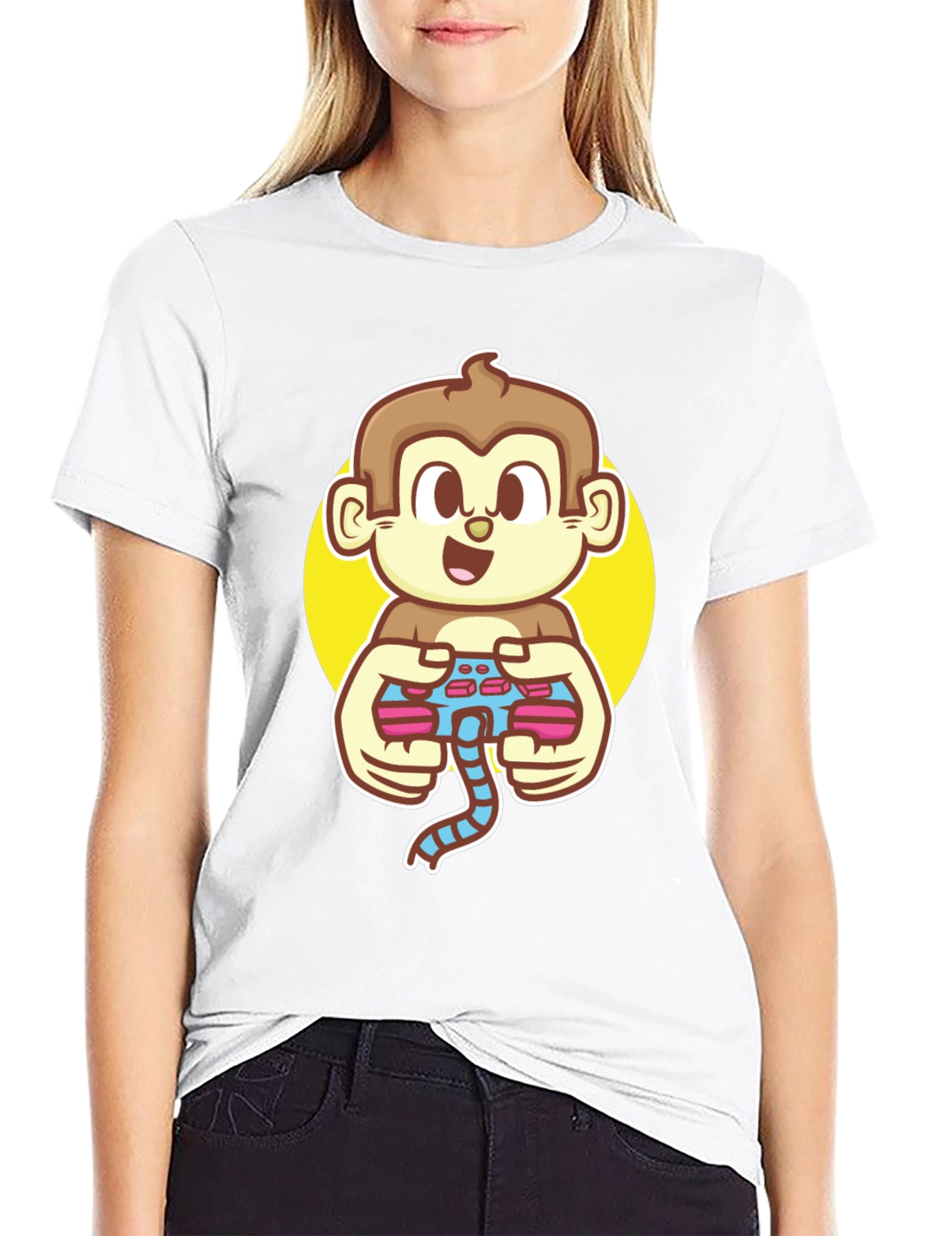 Gamer Monkey Black T-Shirt - Fun Graphic Tee