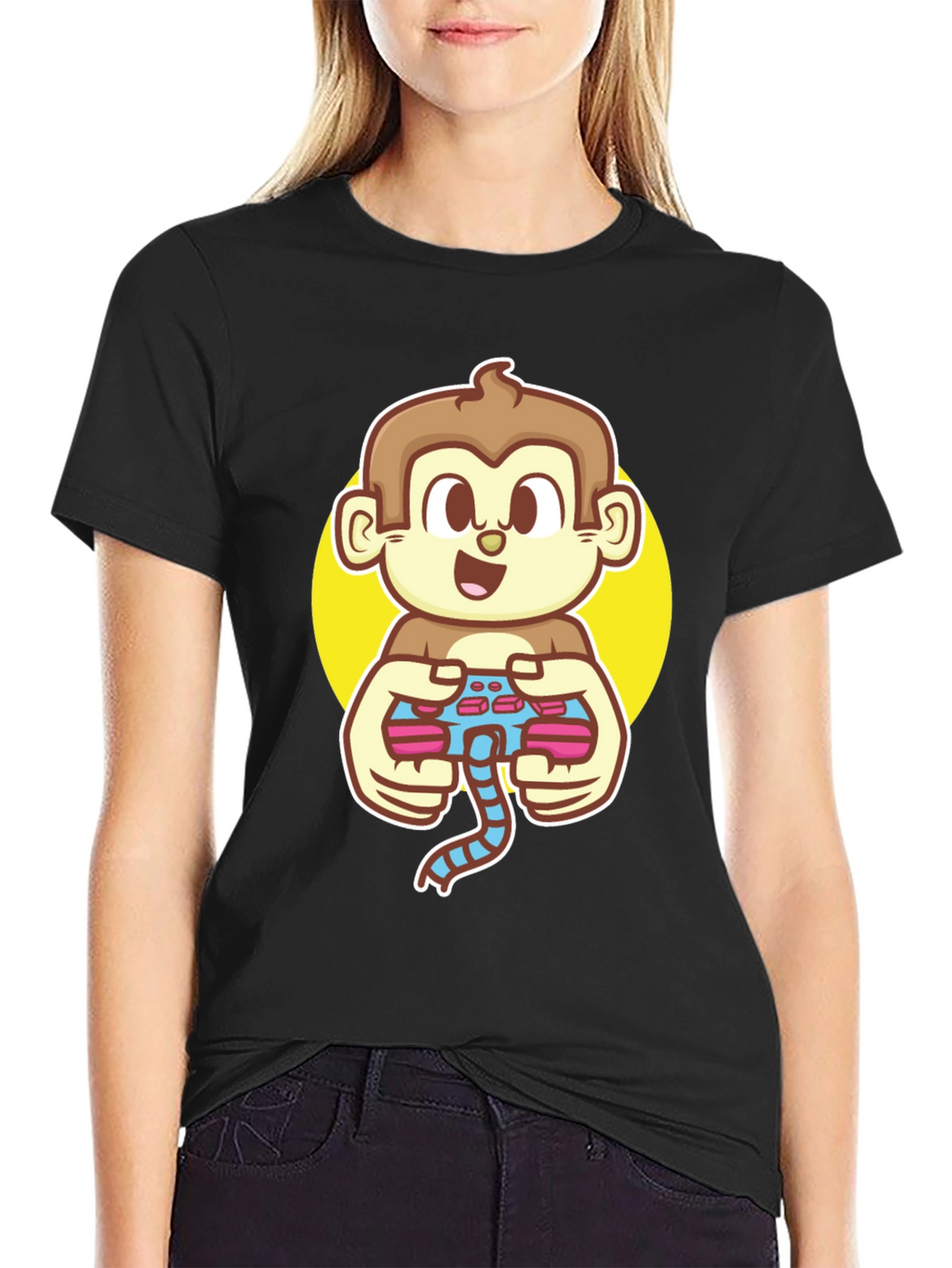 Gamer Monkey Black T-Shirt - Fun Graphic Tee