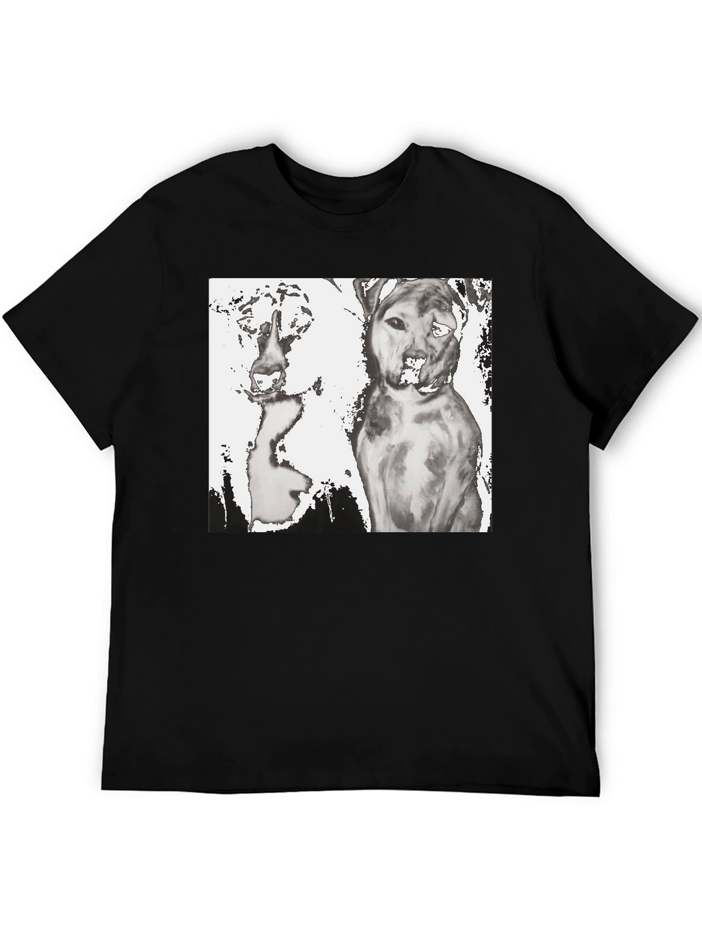 Dogs Graphic T-Shirt Black Cotton Tee