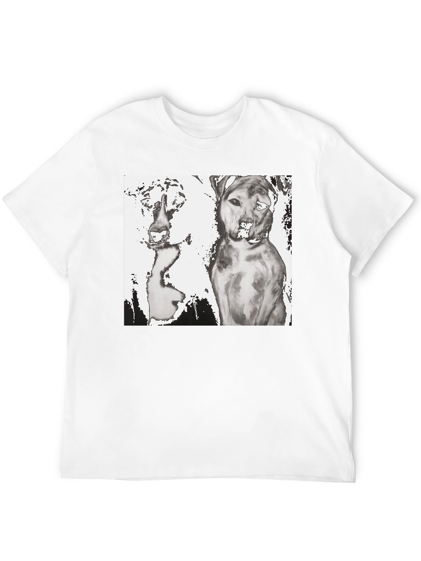 Dogs Graphic T-Shirt Black Cotton Tee
