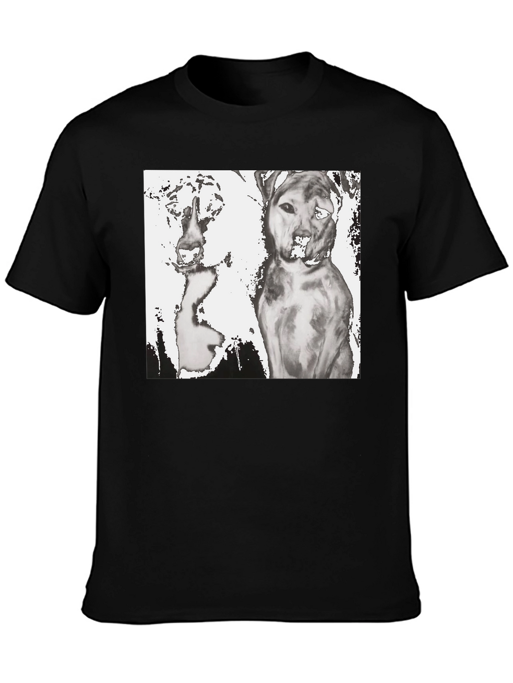 Dogs Graphic T-Shirt Black Cotton Tee
