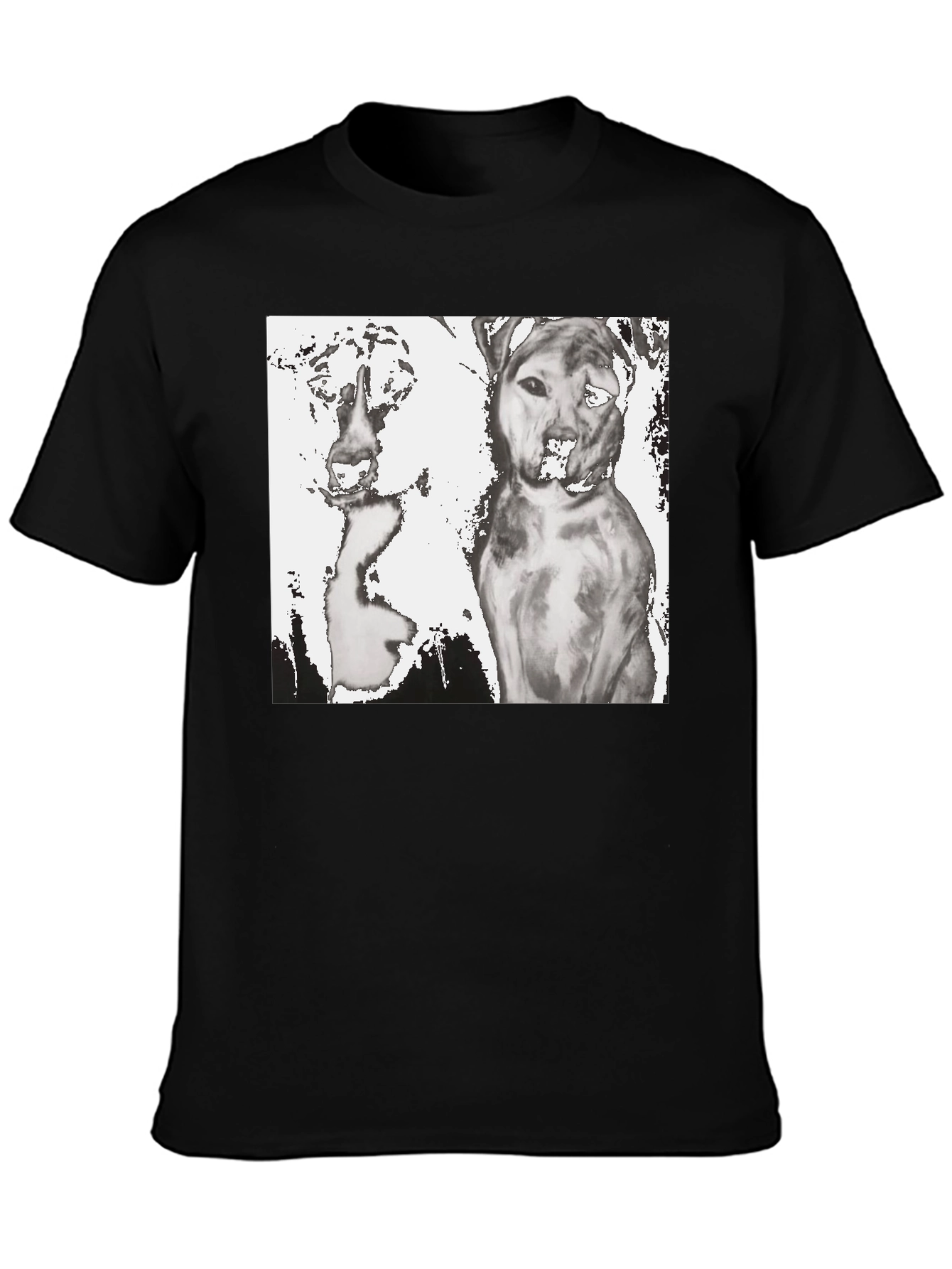Dogs Graphic T-Shirt Black Cotton Tee