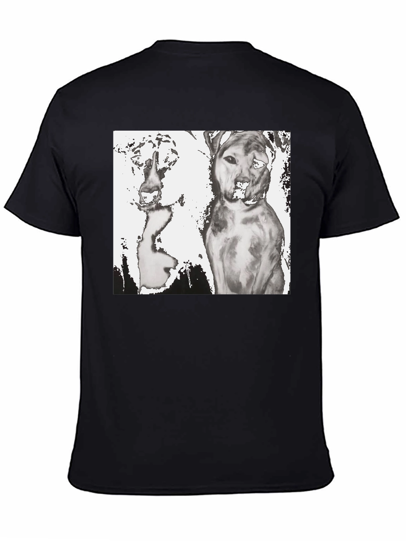 Dogs Graphic T-Shirt Black Cotton Tee