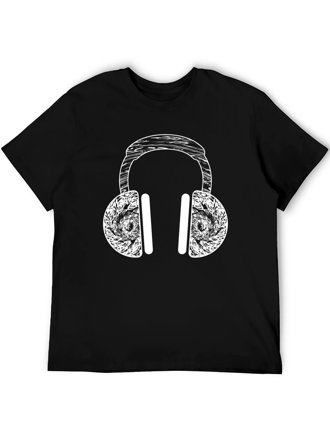 Cool Headphones Graphic Tee - Black