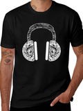 Cool Headphones Graphic Tee - Black
