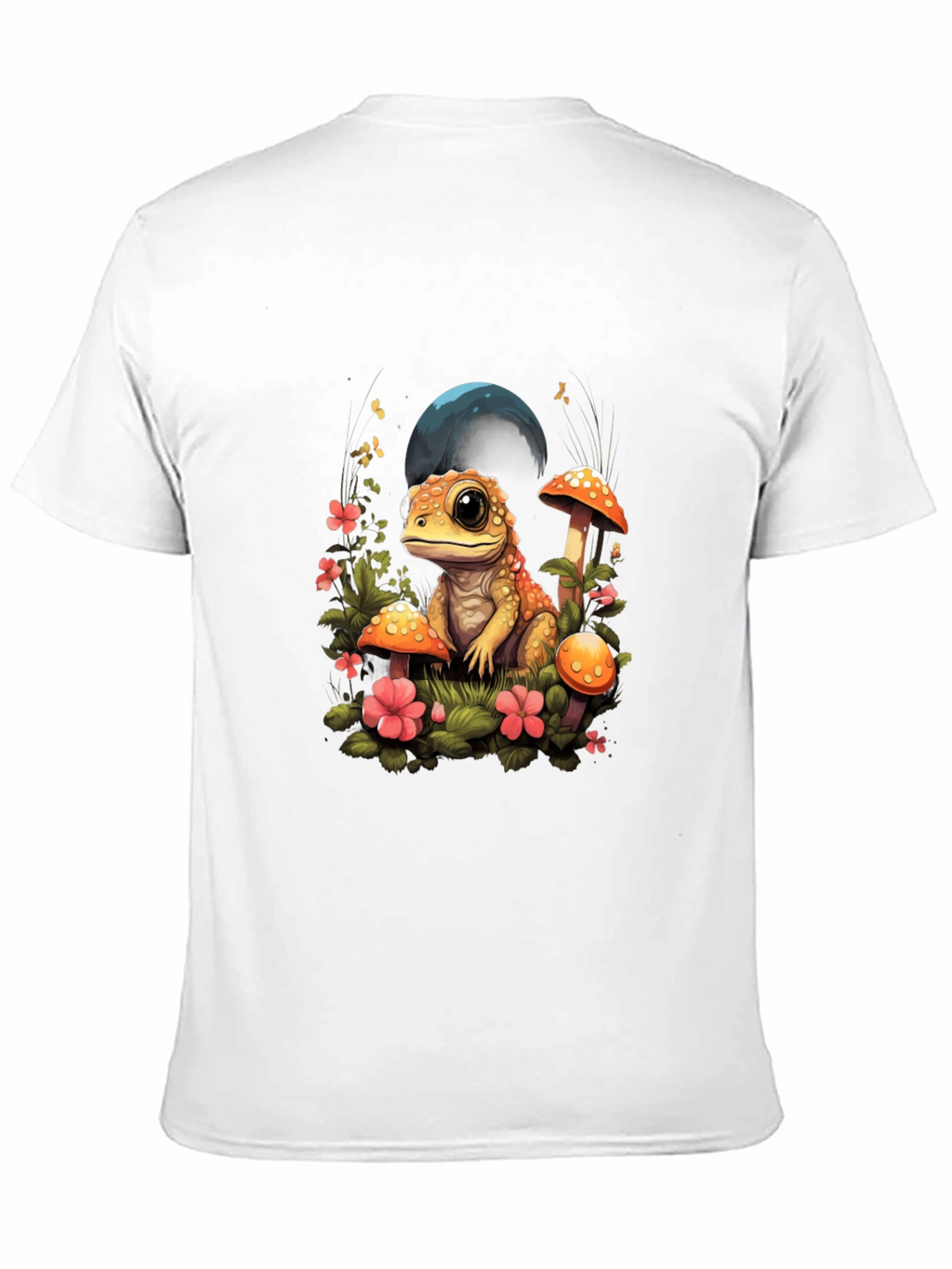 Cute Frog Mushroom Graphic Tee - Unisex Black T-Shirt