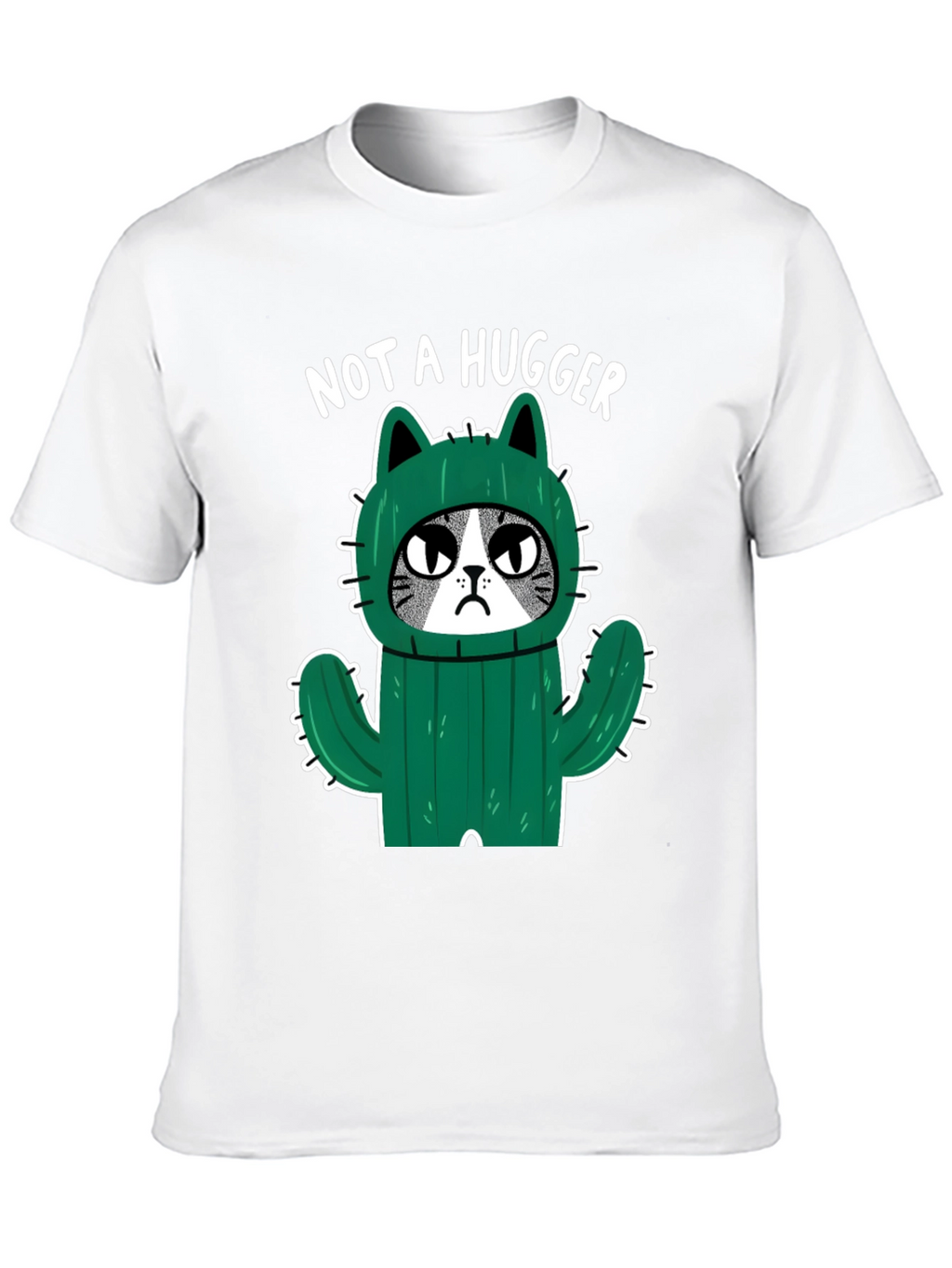 Not A Hugger Cat Cactus Graphic T-Shirt
