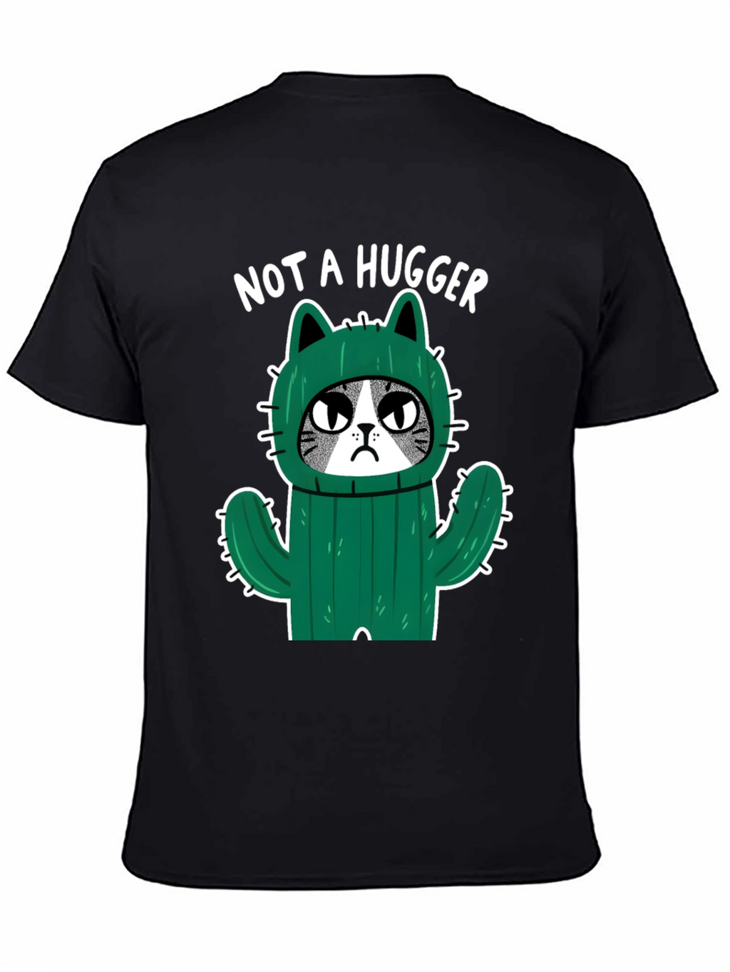 Not A Hugger Cat Cactus Graphic T-Shirt