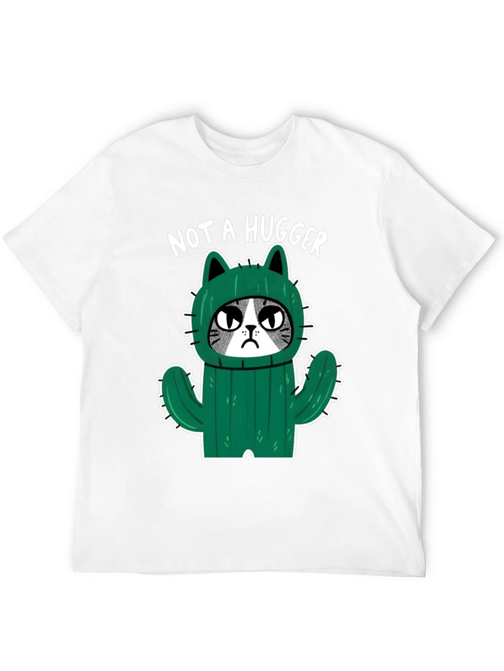 Not A Hugger Cat Cactus Graphic T-Shirt